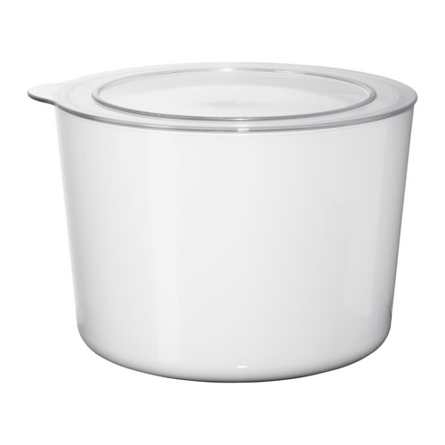 LJUST Krukke med lokk IKEA Du kan bruke glasset til å oppbevare mat i skap eller kjøleskap og det tettomsluttende lokket vil holde maten frisk. 