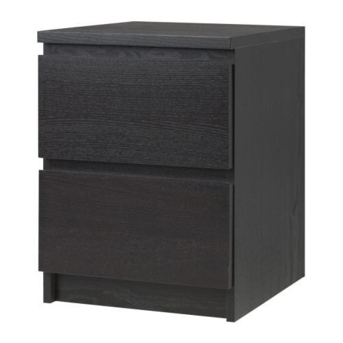 MALM Kommode med 2 skuffer IKEA Kan også brukes som nattbord.  Ekstra romslige skuffer - mer plass til oppbevaring. 