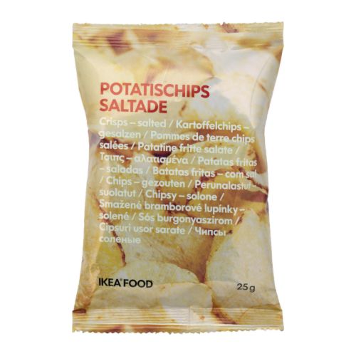 POTATISCHIPS SALTADE Potetløv, saltet IKEA Serveres som snack med din favorittdipp, til grillmaten, eller med hva som helst, når som helst. 