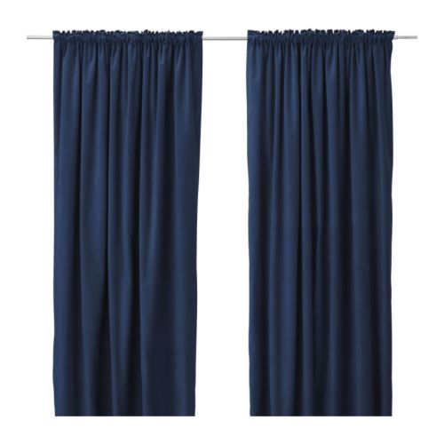 SANELA Gardinpar IKEA Tung tekstil, reduserer lyd og sollys, hindrer innsyn.  Bomullsfløyel gir gardinen ekstra glans. 