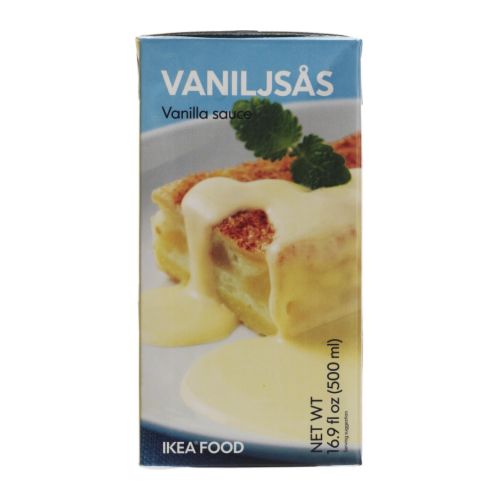 SÅS VANILJ Vaniljesaus IKEA Vanilje er en klatreplante, og frukten brukes i desserter, iskrem og kaker. 