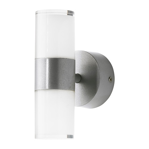 SOLBACKEN LED vegglampe dobbel IKEA Har innebygde lysdioder (LED), som bruker cirka 85 prosent mindre energi og varer 20 ganger lenger enn glødepærer. 