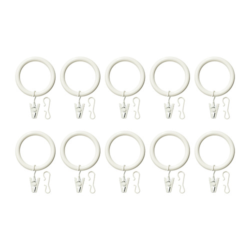 SYRLIG Gardinring med klemme og krok IKEA Heng opp gardiner med ringer med klips eller ringer med kroker; enkelt å henge opp eller skifte gardiner. 