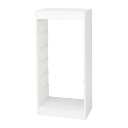 TROFAST Stamme IKEA Det er inklukdert nok plastskinner til at du kan kombinere så mange skuffer/hyller du vil. 