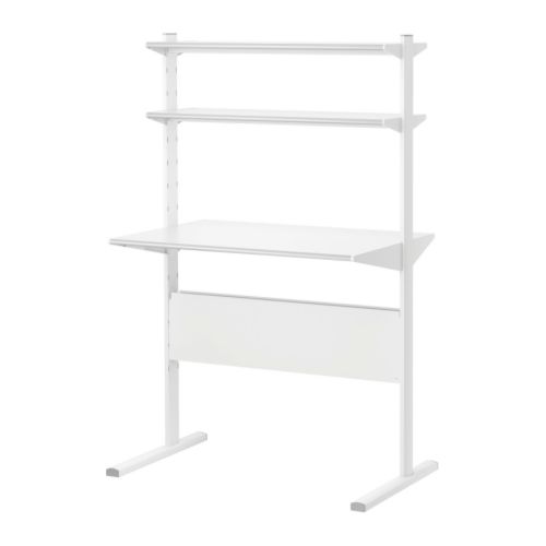 FREDRIK Zestaw roboczy IKEA Blat biurka można zamontować na różnej wysokości; dopasuj so własnych potrzeb. 