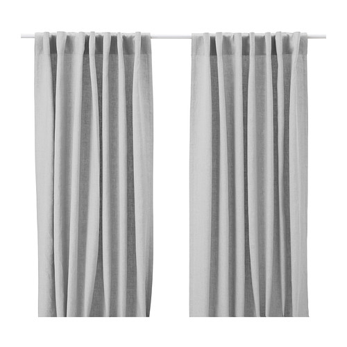 AINA Cortinado, 1 par IKEA O linho confere ao tecido uma textura natural e irregular e firmeza ao tocar. 