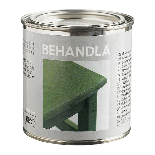 BEHANDLA Tinta brilhante IKEA Para madeira sem acabamento; proporciona uma superfície duradoura e resistente. 