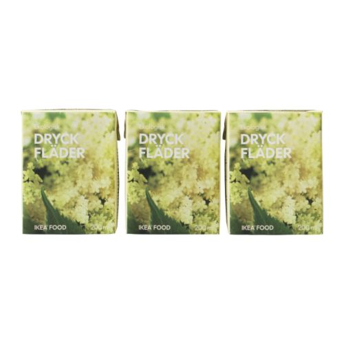 DRYCK FLÄDER Sumo flor de sabugueiro IKEA As flores brancas de sabugueiro fazem uma bebida refrescante. 