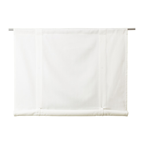 EMMIE Estore de enrolar IKEA Fácil de pendurar graças ao debrum superior.  Com botões e cordões; basta enrolar, mantendo no lugar com os cordões. 