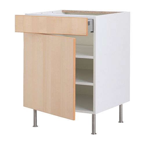 FAKTUM Armário baixo c/pratelei/gavet/port IKEA Gaveta extraível; para ver e aceder facilmente ao conteúdo.  Gaveta que desliza suavemente com travão. 