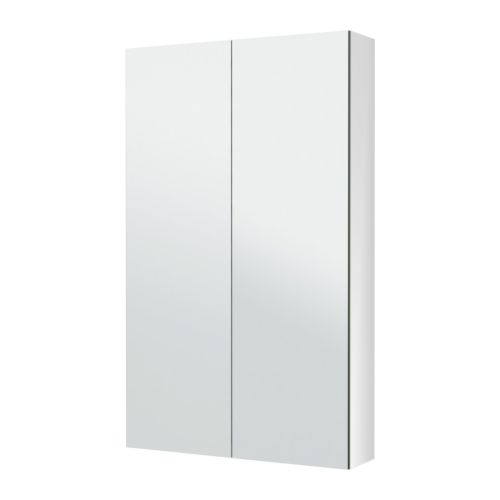 GODMORGON Armário espelhado c/2 portas IKEA Porta espelho com fecho automático nos últimos centímetros. 