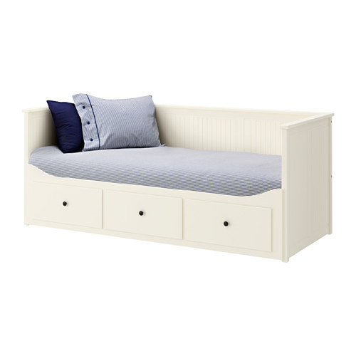 HEMNES Cama/sofá c/3 gavetas branco/Moshult firme IKEA