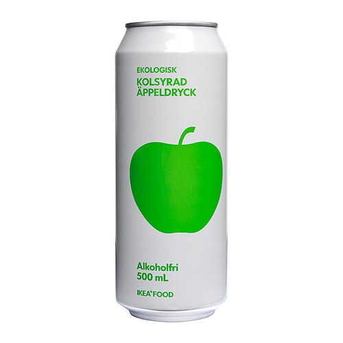 KOLSYRAD ÄPPELDRYCK Sidra de maçã s/álcool IKEA Uma bebida semi-doce semelhante a sidra com um leve e frutado sabor a maçã. 
