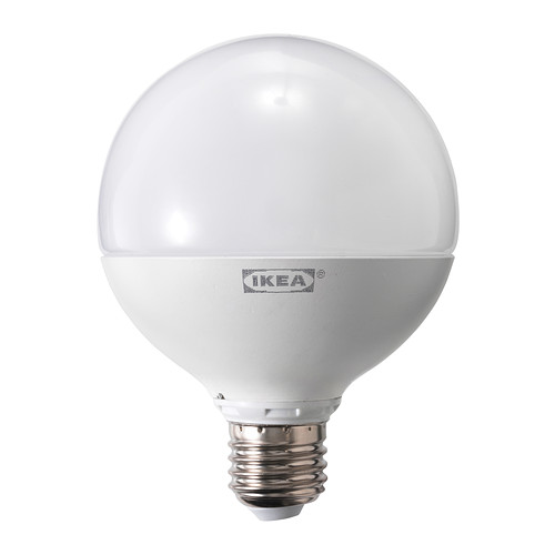 LEDARE Lâmpada LED E27 IKEA A iluminação LED consome até menos 85% de energia e dura 20 vezes mais do que as lâmpadas incandescentes.