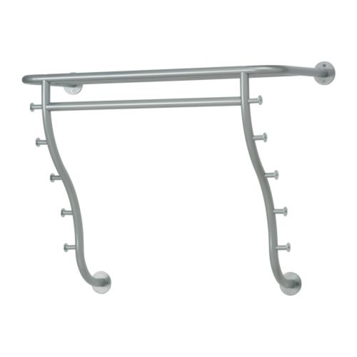 LOGGA Cabide/prateleira IKEA Ganchos na parte lateral; prático para malas, casacos, etc. 