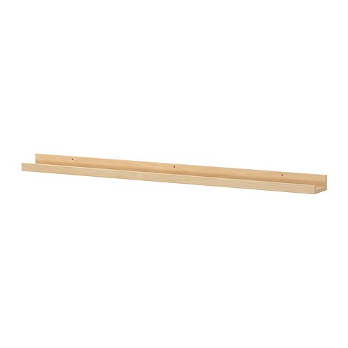 RIBBA Prateleira p/molduras IKEA O rebordo da prateleira mantém as molduras no lugar. 