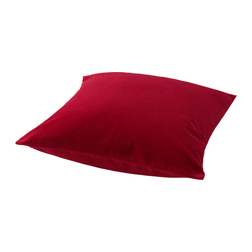 SANELA Capa IKEA O veludo de algodão dá profundidade à cor e suavidade ao toque.  O fecho ajuda a retirar a capa. 