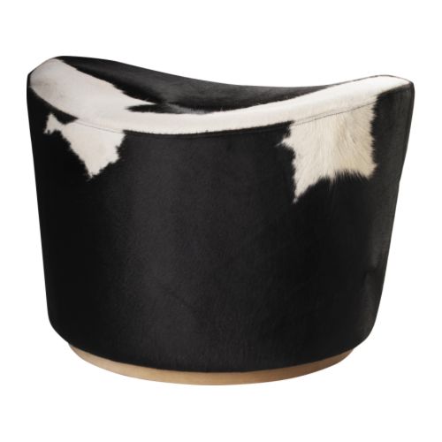 STOCKHOLM Pufe IKEA Função giratória.  As variações naturais no material conferem a cada pufe um padrão único.  Fácil de manter limpo e com bom aspeto. 