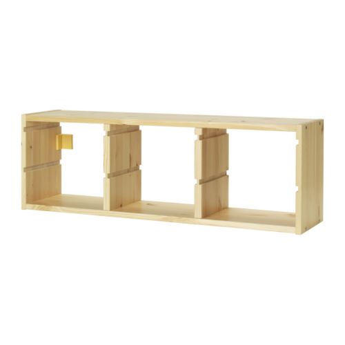 TROFAST Arrumação de parede IKEA Várias ranhuras, para que possa colocar a caixa de arrumação TROFAST de 20x30x10 cm onde quiser. 