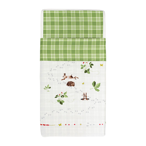 VANDRING IGELKOTT Capa edredão/fronha p/berço IKEA Algodão, suave e agradável para a pele do seu filho. 