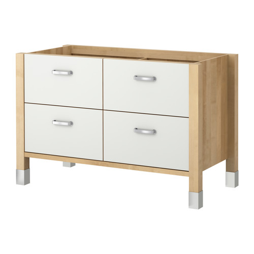 VÄRDE Armário baixo IKEA Independente e fácil de deslocar.  Pernas reguláveis ficam niveladas até em pavimentos irregulares. 