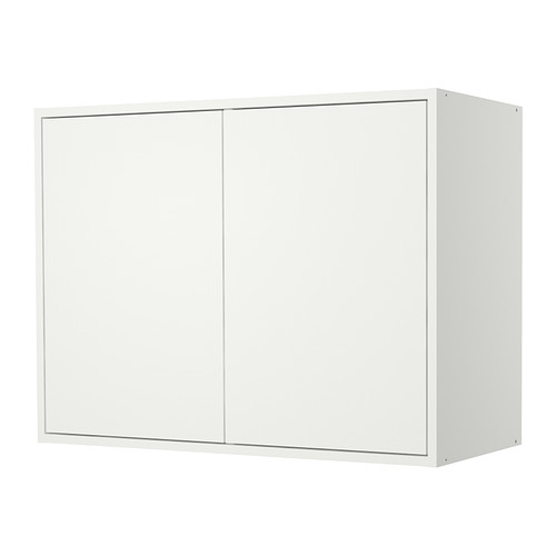 FYNDIG Wall cabinet with doors - white/white - IKEA