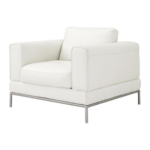 ARILD Fotoliu IKEA Suprafeţele şezutului şi braţele sunt din piele groasă, rezistentă la uzură.  Perna pentru şezut este fixată de un fermoar. 