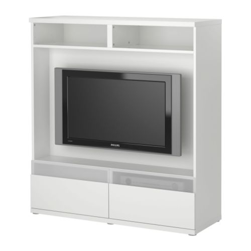 BESTÅ BOÅS Comodă TV IKEA Sertare din sticlă securizată; telecomanda funcţionează prin sticlă. 