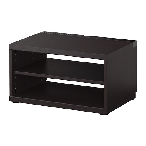 BESTÅ Comodă TV IKEA Orificii în partea superioară a comodei pentru o circulaţie  îmbunătăţită a aerului în jurul componentelor electronice. 