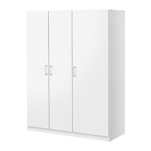 DOMBÅS Dulap de haine IKEA Poliţe şi bară pentru umeraşe reglabile conform nevoilor tale.  Balamalele reglabile asigură poziţia dreaptă a uşilor. 