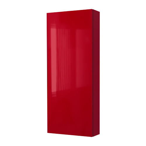 GODMORGON Dulap de perete cu 1 uşă IKEA Poliţe din sticlă securizată; au rezistenţă la impact şi portanţă mai mare decât cele din sticlă obişnuită. 