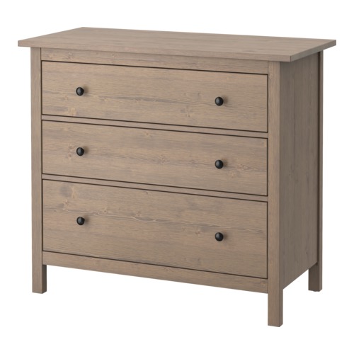 HEMNES Comodă 3 sertare IKEA Lemn masiv, un material natural rezistent la uzură.  Sertarele foarte adânci asigură un spaţiu de depozitare în plus. 