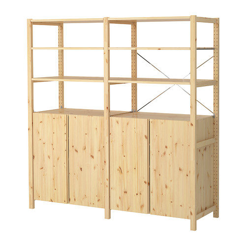 IVAR 2 secțiuni/polițe/cabinet IKEA Lemnul masiv de pin netratat este un material rezistent ce poate fi vopsit sau lăcuit, în funcţie de preferinţe. 