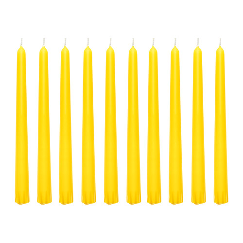 JUBLA Lumânare IKEA Confecționat 100% din stearină; arde cu flacără continuă și uniformă.  Lumânarea nu se va îndoi într-un ambient cald. 