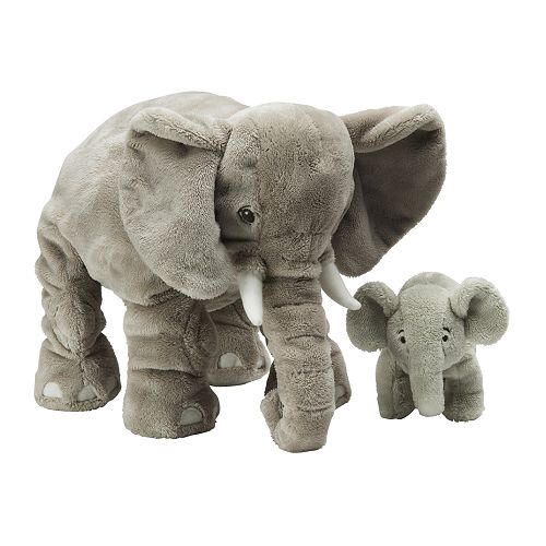 KLAPPAR ELEFANT Set jucării de pluş, 2 buc IKEA Toate jucăriile sunt bune de îmbrăţişat, mângâietoare şi sunt bune ascultătoare. 