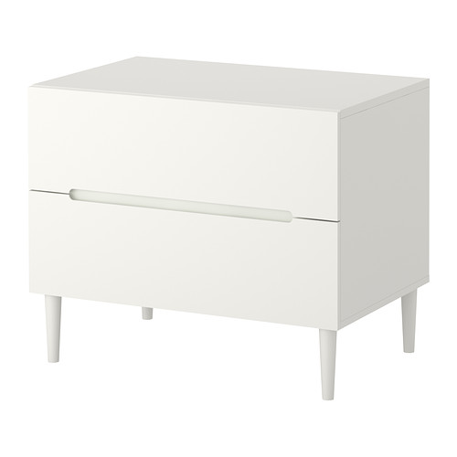 SVEIO Comodă 2 sertare IKEA Sertare cu amortizor integrat, care încetineşte mişcarea sertarelor, pentru ca aceastea să se închidă încet, fără zgomot. 
