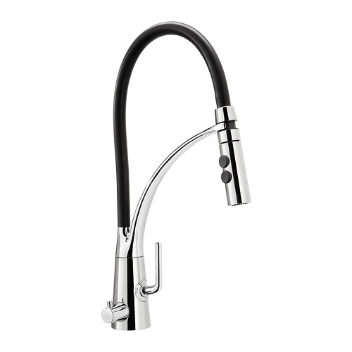 k�ksblandare m diskmaskinsavst�ngn, med handdusch, f�rkromad/svart alesk�r