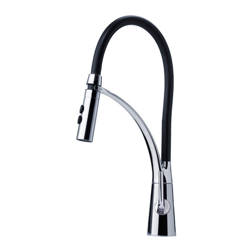 k�ksblandare, med handdusch, f�rkromad/svart alesk�r