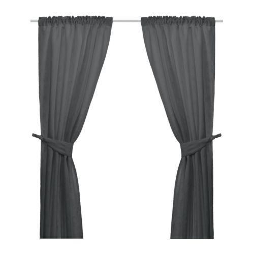ANITA Gardiner med omtag, 1 par IKEA Tjock textil gör rummet mörkare och dämpar ljud. 