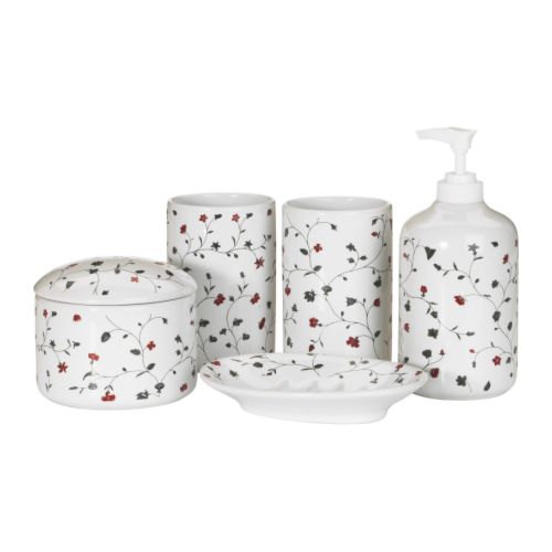badrumsset 5 delar, blommor boasj�