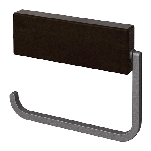 HJÄLMAREN Toalettrullehållare svartbrun bets, IKEA