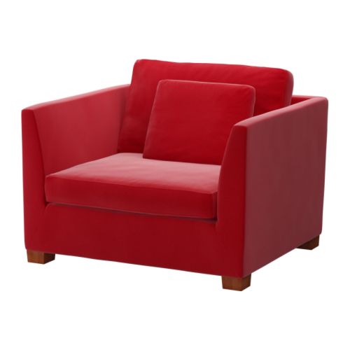 IKEA STOCKHOLM 1,5-sits fåtölj, Sandbacka röd Bredd: 113 cm Djup: 93 cm Höjd: 81 cm Sitsbredd: 78 cm Sitsdjup: 58 cm Sitshöjd: 43 cm  