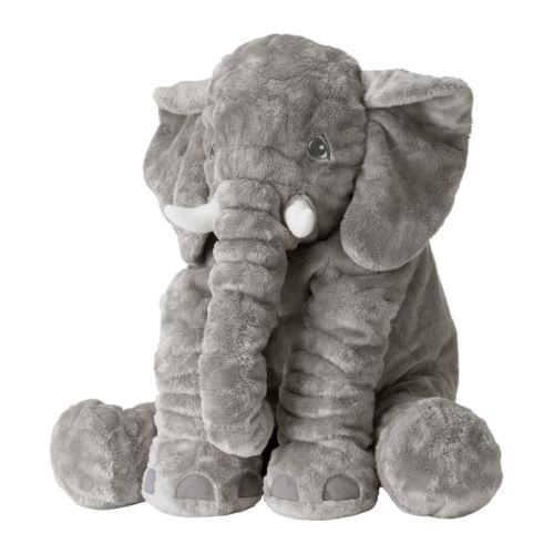 mjukdjur, gr� klappar elefant