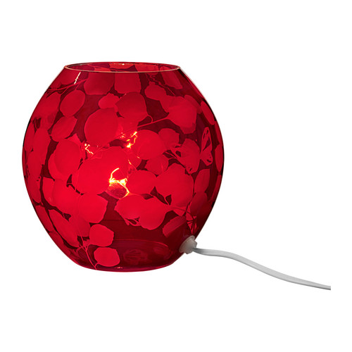 bordslampa lampor lampa belysning bordslampor bordlampor bordlampa belysning, fj�ril r�d knubbig