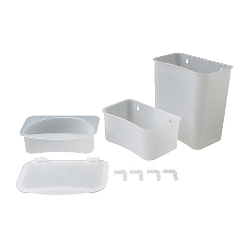 f�rvaringskorgar f sk�tbord 3 delar, vit l�ttsam