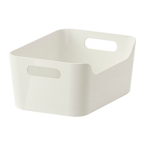 RATIONELL VARIERA Låda IKEA Försedd med handtag; kan enkelt placeras i en låda, på ett hyllplan eller ställas på bänkskivan.