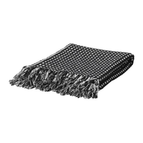 VILMIE RUND Pläd, svart/vit Längd: 180 cm Bredd: 120 cm  