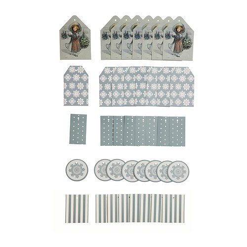 YRSNÖ Etikett, set om 40, silverfärgad, blandade mönster 