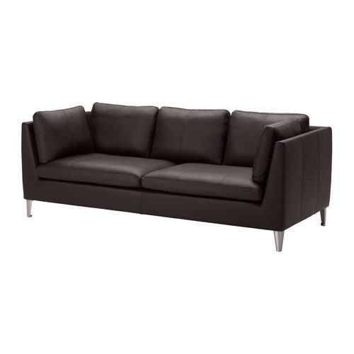 STOCKHOLM Three-seat sofa - Seglora dark brown - IKEA
