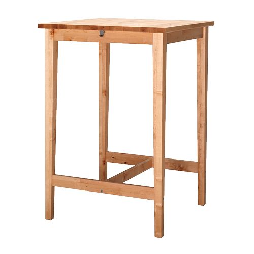 BJÖRKUDDEN Barový pult IKEA Odolný prírodný materiál, masívne drevo.  Vrátane 2 háčikov; vhodné na zavesenie tašky a pod.  Pre dve osoby. 